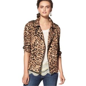 WHBM Leopard Print Swing Jacket 8